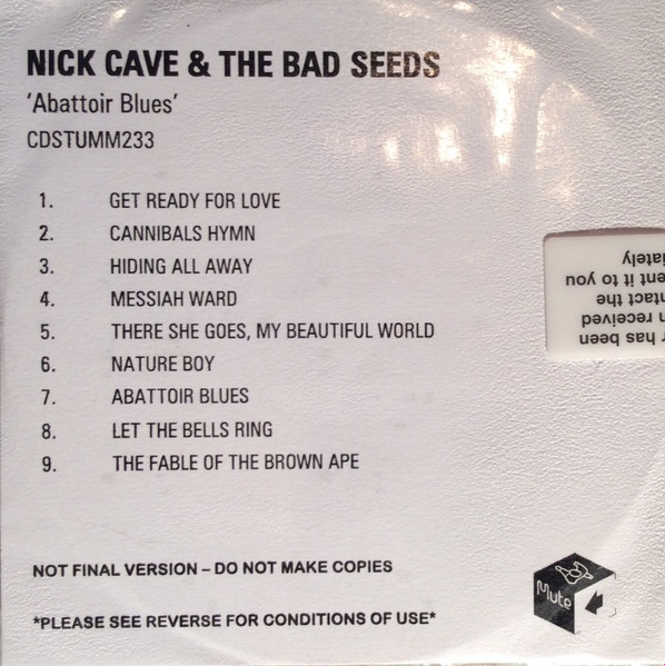 Nick Cave & The Bad Seeds - Abattoir Blues | Mute (CDStumm233) - main Nick Cave & The Bad Seeds - Abattoir Blues | Mute (CDStumm233) - main