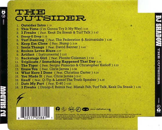 DJ Shadow - The Outsider | Island Records (1705881) - 2 DJ Shadow - The Outsider | Island Records (1705881) - 2