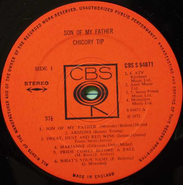 Chicory Tip - Son Of My Father | CBS (CBS S 64871) - 4 Chicory Tip - Son Of My Father | CBS (CBS S 64871) - 4