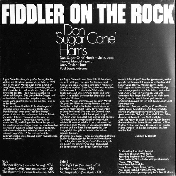Don "Sugarcane" Harris - Fiddler On The Rock | MPS Records (MPS 15062) - 2 Don "Sugarcane" Harris - Fiddler On The Rock | MPS Records (MPS 15062) - 2