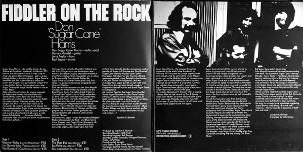Don "Sugarcane" Harris - Fiddler On The Rock | MPS Records (MPS 15062) - 3 Don "Sugarcane" Harris - Fiddler On The Rock | MPS Records (MPS 15062) - 3