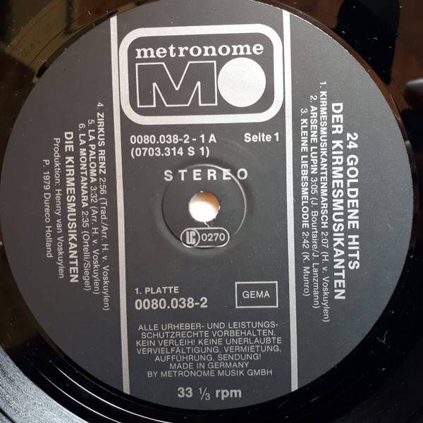 De Kermisklanten - 24 Goldene Hits Der Kirmesmusikanten Der Kirmes-Musikanten | Metronome (0080.038) - 3
