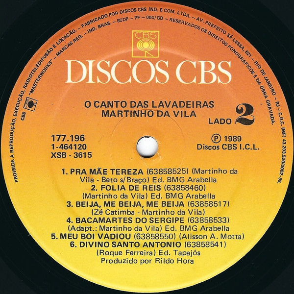 Martinho Da Vila - O Canto Das Lavadeiras | Discos CBS (177.196) - 4 Martinho Da Vila - O Canto Das Lavadeiras | Discos CBS (177.196) - 4