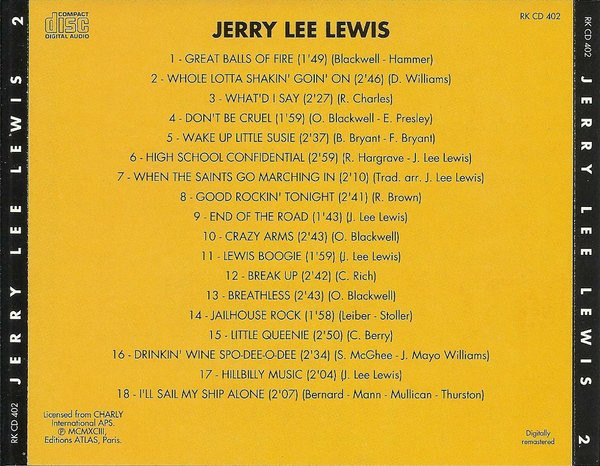 Jerry Lee Lewis - The Killer | Editions Atlas (RK CD 402) - 2