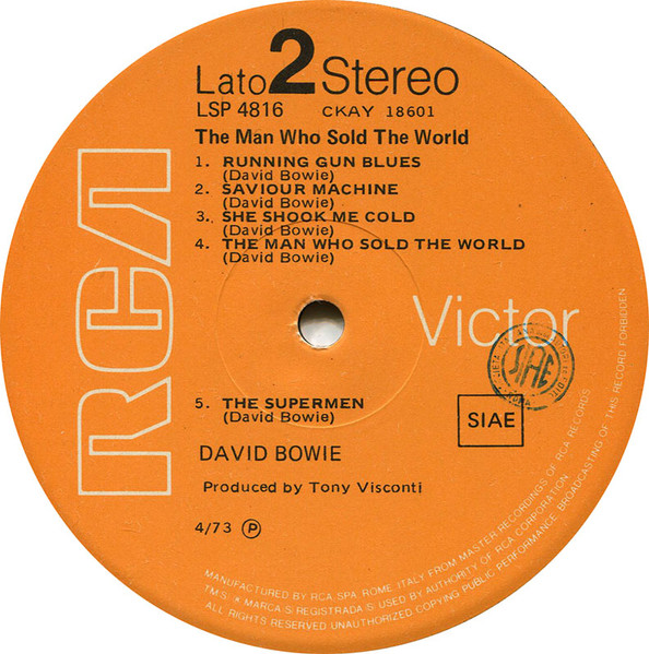 David Bowie - The Man Who Sold The World | RCA (LSP-4816) - 4 David Bowie - The Man Who Sold The World | RCA (LSP-4816) - 4