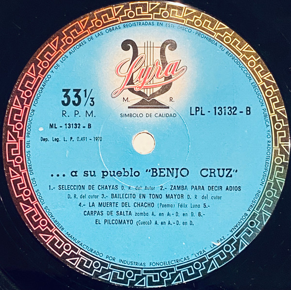 Benjo Cruz - ...A Su Pueblo | Lyra (LPL-13132) - 4 Benjo Cruz - ...A Su Pueblo | Lyra (LPL-13132) - 4