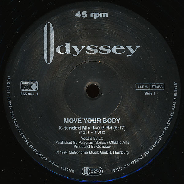 Odyssey - Move Your Body | Metronome (855 933-1) - 3
