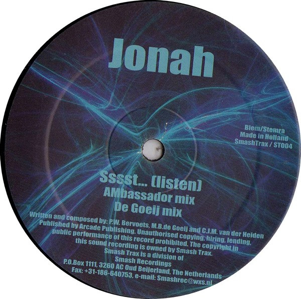 Jonah - Sssst... (Listen) | Smash Trax (ST 004) - 4 Jonah - Sssst... (Listen) | Smash Trax (ST 004) - 4