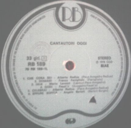 Various - Cantautori Oggi | Record Bazaar (RB 189) - 3 Various - Cantautori Oggi | Record Bazaar (RB 189) - 3