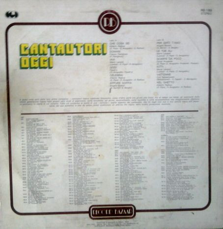 Various - Cantautori Oggi | Record Bazaar (RB 189) - 2 Various - Cantautori Oggi | Record Bazaar (RB 189) - 2