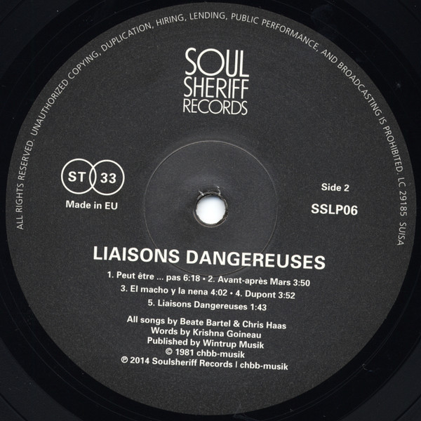Liaisons Dangereuses - Liaisons Dangereuses | Soulsheriff Records (SSLP06) - 3 Liaisons Dangereuses - Liaisons Dangereuses | Soulsheriff Records (SSLP06) - 3