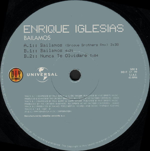 Enrique Iglesias - Bailamos | Do It Yourself Entertainment (DO IT 17-99)