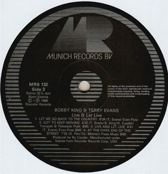 Bobby King & Terry Evans - Live And Let Live! | Munich Records (MR 132) - 4 Bobby King & Terry Evans - Live And Let Live! | Munich Records (MR 132) - 4