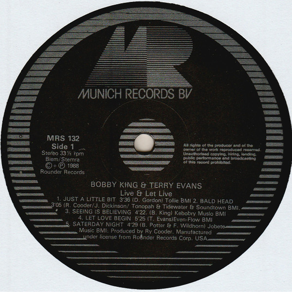 Bobby King & Terry Evans - Live And Let Live! | Munich Records (MR 132) - 3 Bobby King & Terry Evans - Live And Let Live! | Munich Records (MR 132) - 3