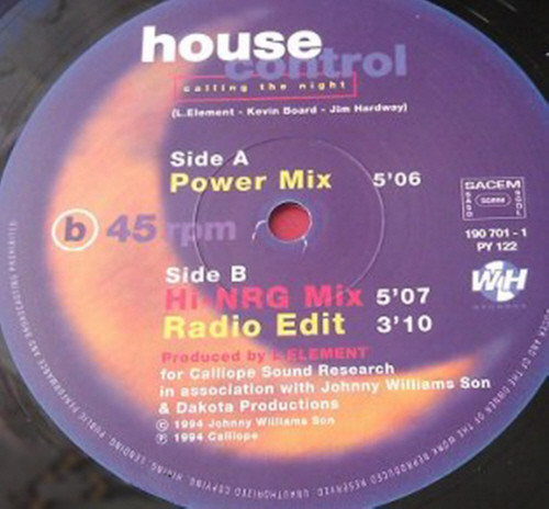 House Control - Calling The Night | WH Records (190 701-1) - 2 House Control - Calling The Night | WH Records (190 701-1) - 2