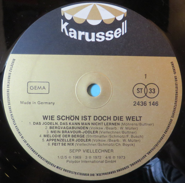 Sepp Viellechner - Wie Schön Ist Doch Die Welt | Karussell (2652 072) - 3