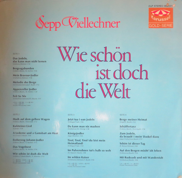 Sepp Viellechner - Wie Schön Ist Doch Die Welt | Karussell (2652 072) - 2