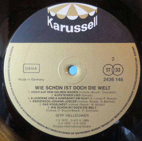 Sepp Viellechner - Wie Schön Ist Doch Die Welt | Karussell (2652 072) - 4