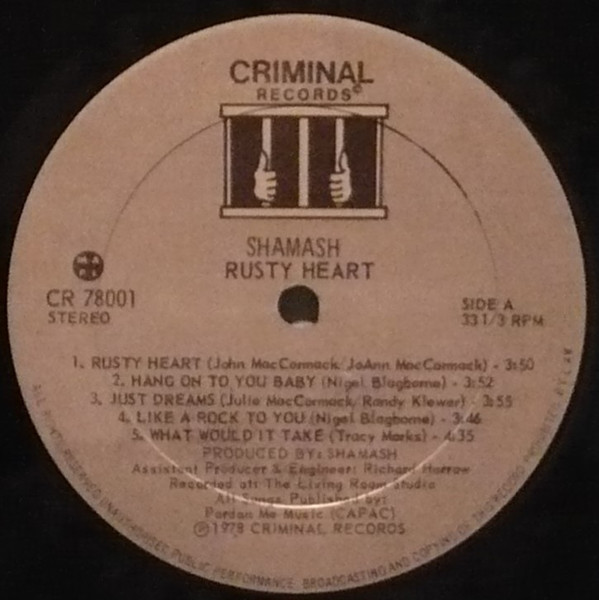Shamash - Rusty Heart | Criminal Records (CR 7801) - 2 Shamash - Rusty Heart | Criminal Records (CR 7801) - 2