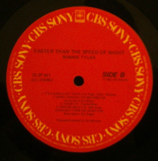 Bonnie Tyler - Faster Than The Speed Of Night | CBS/Sony (25•3P-441) - 4 Bonnie Tyler - Faster Than The Speed Of Night | CBS/Sony (25•3P-441) - 4