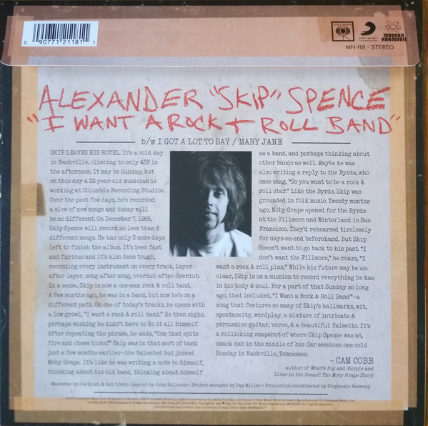 Alexander Spence - I Want A Rock & Roll Band | Modern Harmonic (MH-118) - 2 Alexander Spence - I Want A Rock & Roll Band | Modern Harmonic (MH-118) - 2