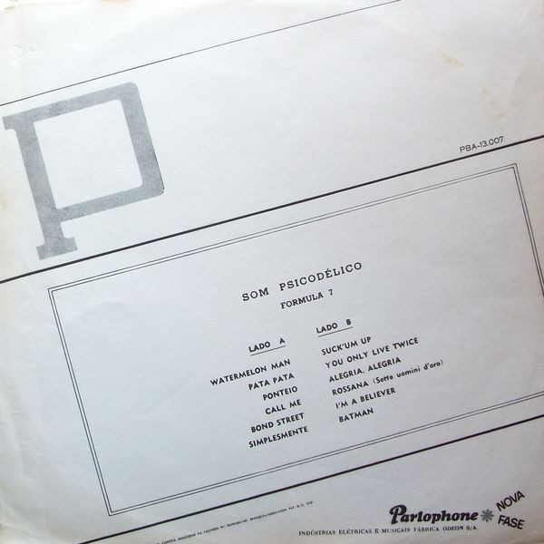 Formula 7 - Som Psicodelico | Parlophone (SPBA-13.007) - 2