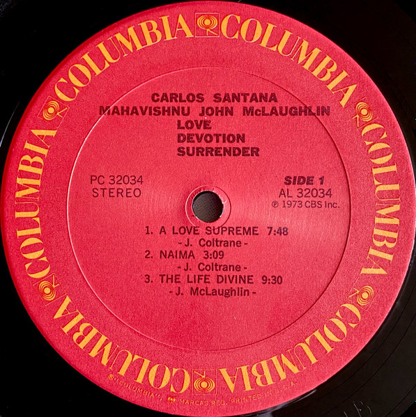 Carlos Santana & John McLaughlin - Love Devotion Surrender | Columbia (PC 32034) - 3 Carlos Santana & John McLaughlin - Love Devotion Surrender | Columbia (PC 32034) - 3
