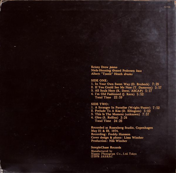 The Kenny Drew Trio - If You Could See Me Now | SteepleChase (RJ-7109) - 4
