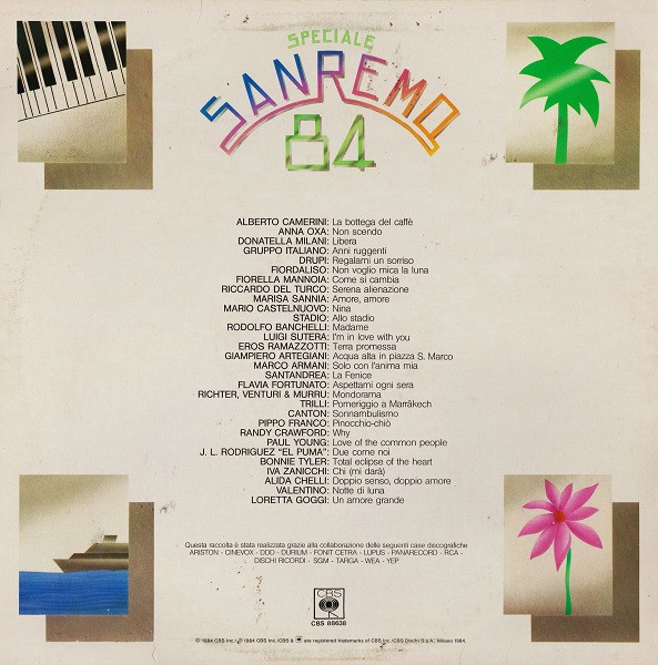 Various - Speciale Sanremo 84 | CBS (CBS 88638) - 2