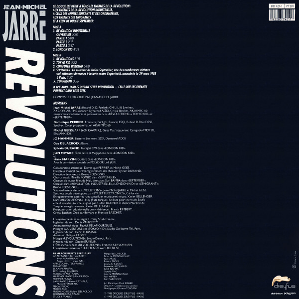 Jean-Michel Jarre - Révolutions | Disques Dreyfus (837 421-1) - 2 Jean-Michel Jarre - Révolutions | Disques Dreyfus (837 421-1) - 2