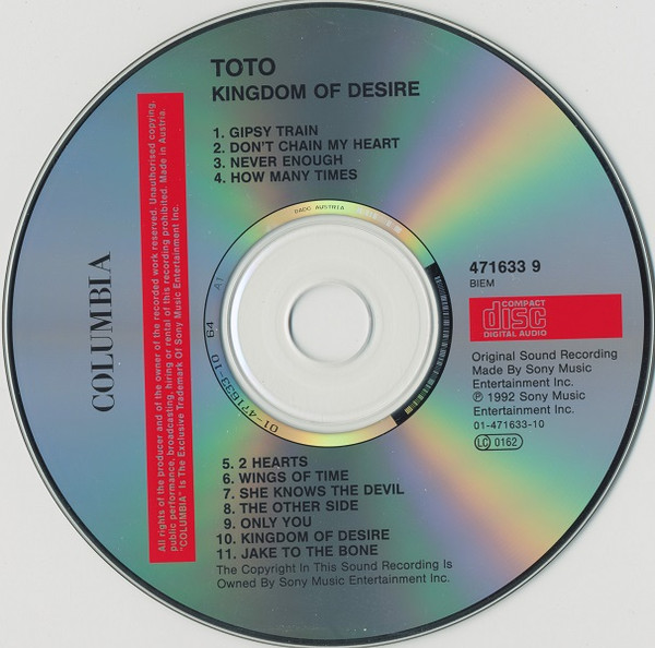 Toto - Kingdom Of Desire | Columbia (COL 471633 2) - 3