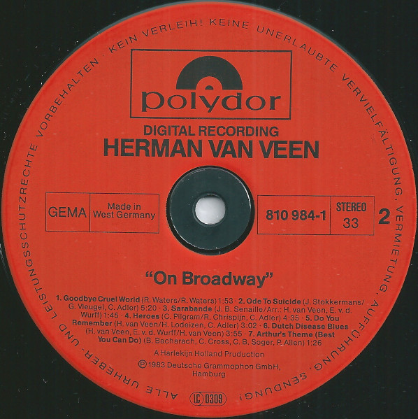 Herman van Veen - On Broadway | Polydor (810 984-1) - 4 Herman van Veen - On Broadway | Polydor (810 984-1) - 4