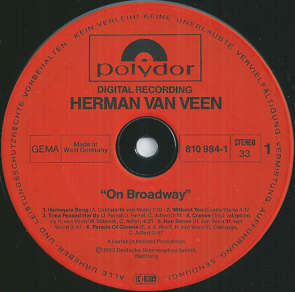 Herman van Veen - On Broadway | Polydor (810 984-1) - 3 Herman van Veen - On Broadway | Polydor (810 984-1) - 3