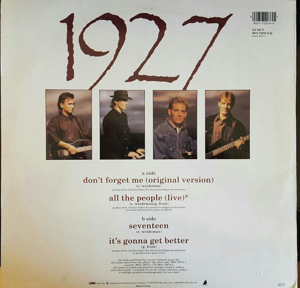 1927 - Don´t Forget Me | WEA (YZ 503 T) - main