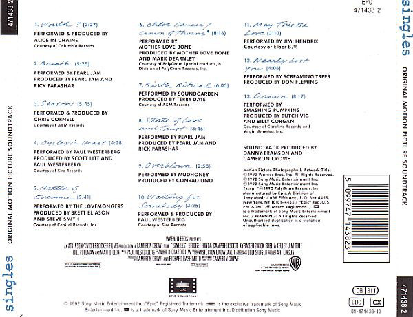 Various - Singles (Original Motion Picture Soundtrack) | Epic Soundtrax (EPC 471438 2) - 2