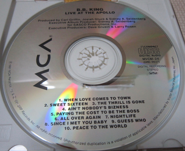 B.B. King - Live At The Apollo | MCA Records (MVCM 24) - 3