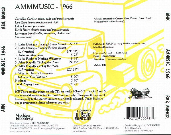 AMM - AMMMusic 1966 | ReR Megacorp (RēR AMMCD) - 2