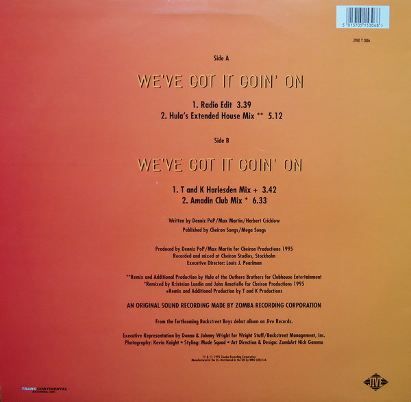 Backstreet Boys - We've Got It Goin' On | Jive (JIVE T 386) - 2