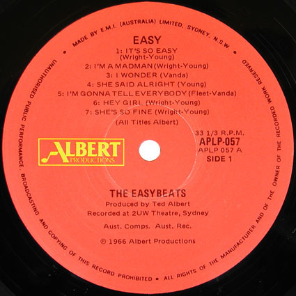 The Easybeats - Easy | Albert Productions (APLP.057) - 3 The Easybeats - Easy | Albert Productions (APLP.057) - 3