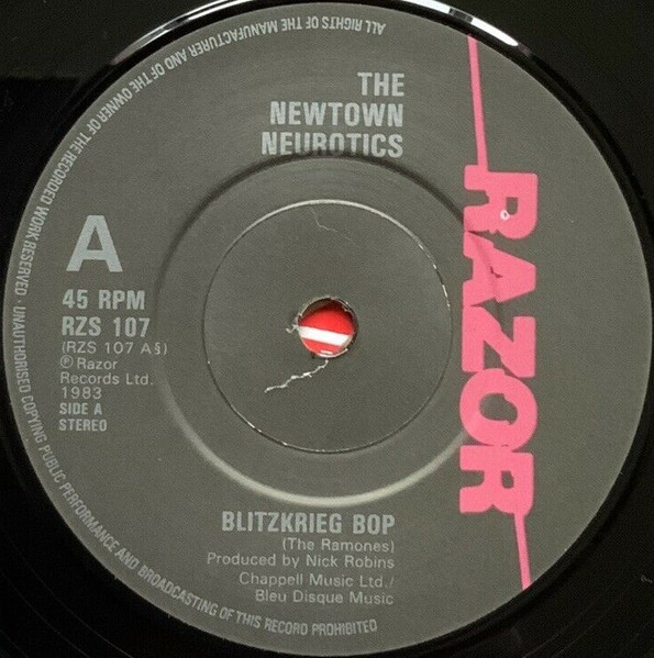 Newtown Neurotics - Blitzkrieg Bop / Hypocrite | Razor Records (RZS 107) - 3