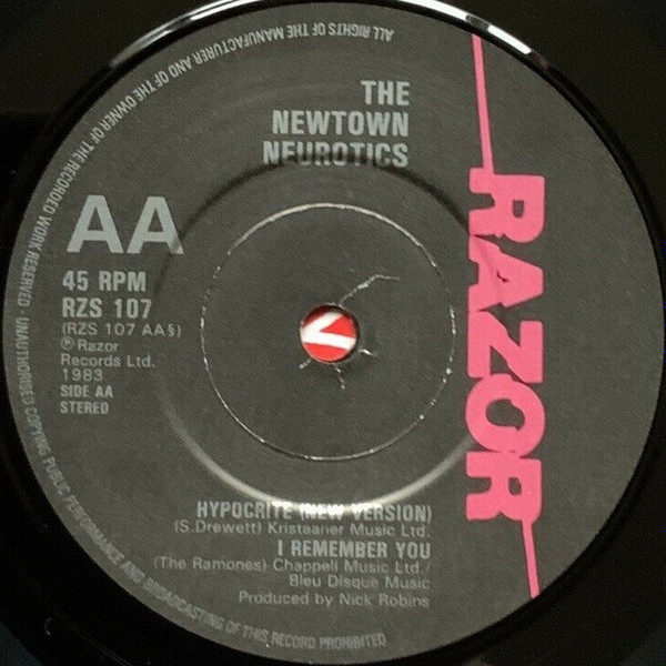 Newtown Neurotics - Blitzkrieg Bop / Hypocrite | Razor Records (RZS 107) - 4
