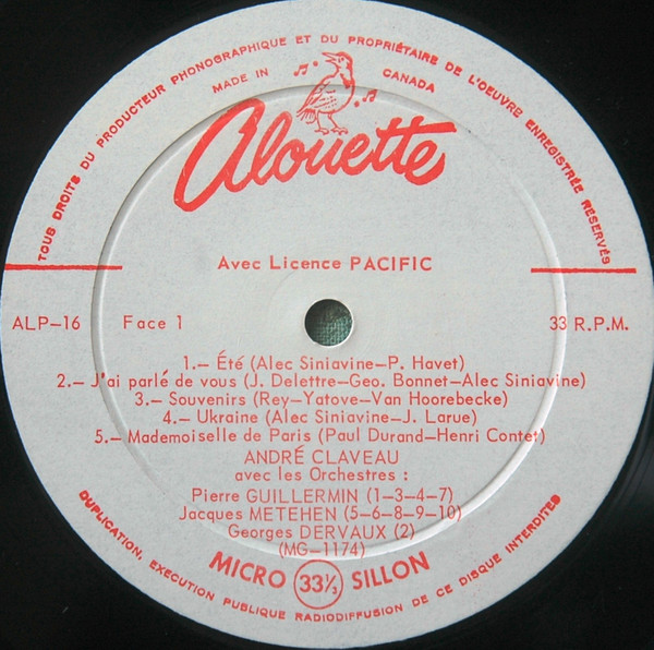 André Claveau - André Claveau | Alouette (ALP-16) - 3