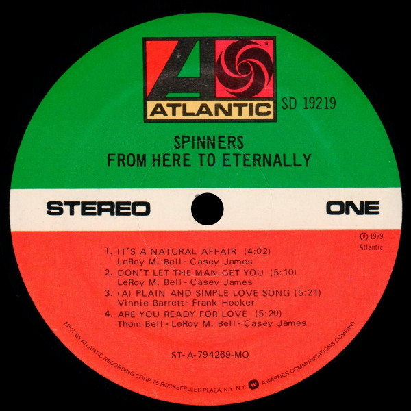 Spinners - From Here To Eternally | Atlantic (SD 19219) - 3 Spinners - From Here To Eternally | Atlantic (SD 19219) - 3