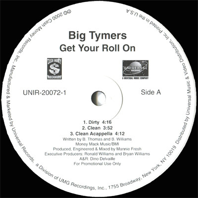 Big Tymers - Get Your Roll On | Cash Money Records (UNIR-20072-1) - main