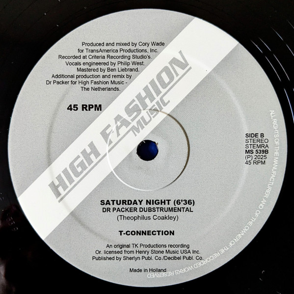 T-Connection - Saturday Night (Dr Packer Remixes) | High Fashion Music (MS 539) - 4