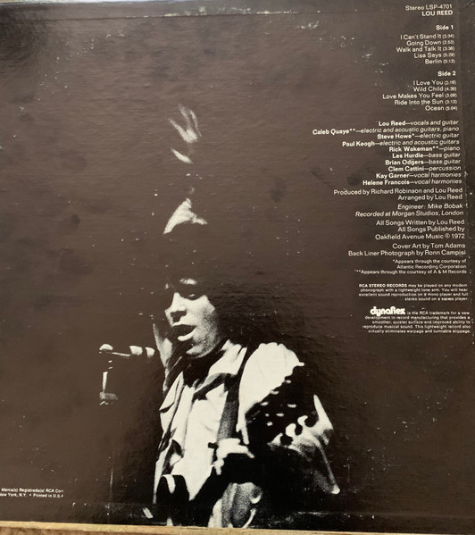 Lou Reed - Lou Reed | RCA Victor (LSP-4701) - 2 Lou Reed - Lou Reed | RCA Victor (LSP-4701) - 2