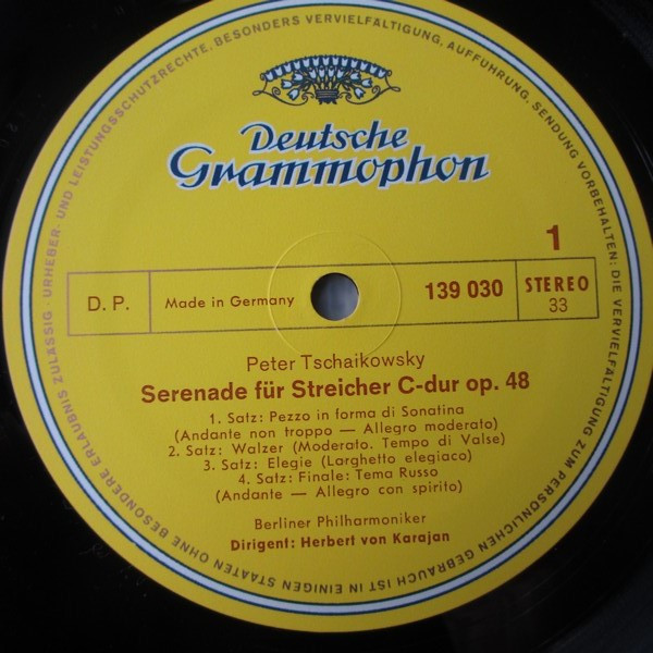 Pyotr Ilyich Tchaikovsky - Herbert von Karajan , Berliner Philharmoniker - Serenade For Strings - Nutcracker Suite | Deutsche Grammophon (139 030 SLPM) - 3