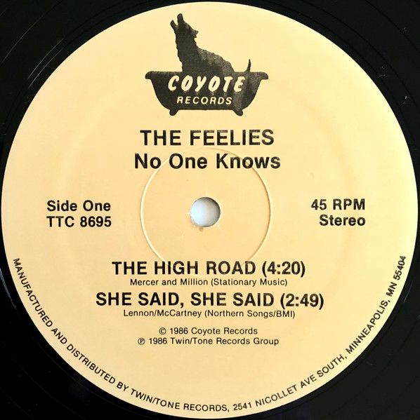The Feelies - No One Knows | Coyote Records (TTC 8695) - 3