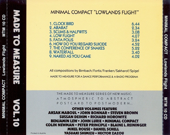 Minimal Compact - Lowlands Flight | Crammed Discs (MTM 10 CD) - main