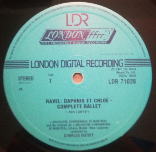 Maurice Ravel , Chœur De L'Orchestre Symphonique De Montréal Et Orchestre Symphonique De Montréal , Charles Dutoit - Daphnis Et Chloé [Vinyl] | London Records (LDR 71028) - 3